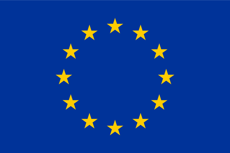 European union flag. Dark blue background, 12 gold stars in a circle